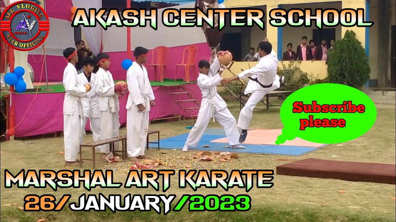 #Akash center school 🏫# mubarakpur Marshal Art Karate Dance.# Viral video ## (26 January 2023)