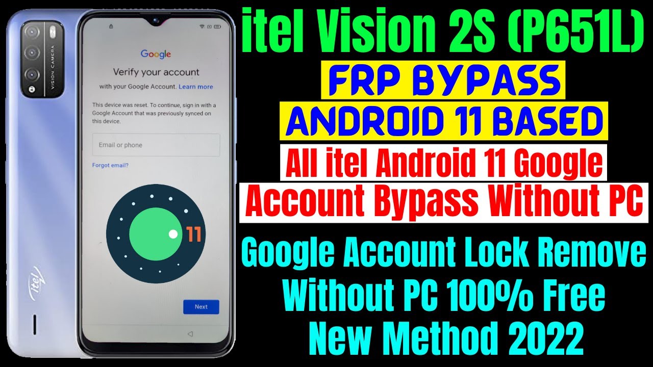 Itel Vision 2S (P651L) FRP Bypass New Security Update ll All Itel FRP Unlock Without PC 100% Free