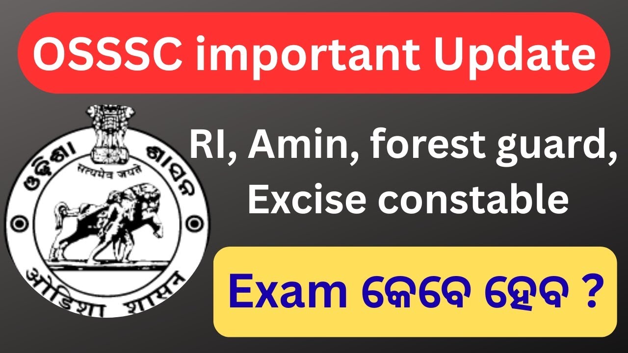 କେବେ ହେବ RI amin forest guard Exam ? || ri amin exam update || osssc important update #osssc 