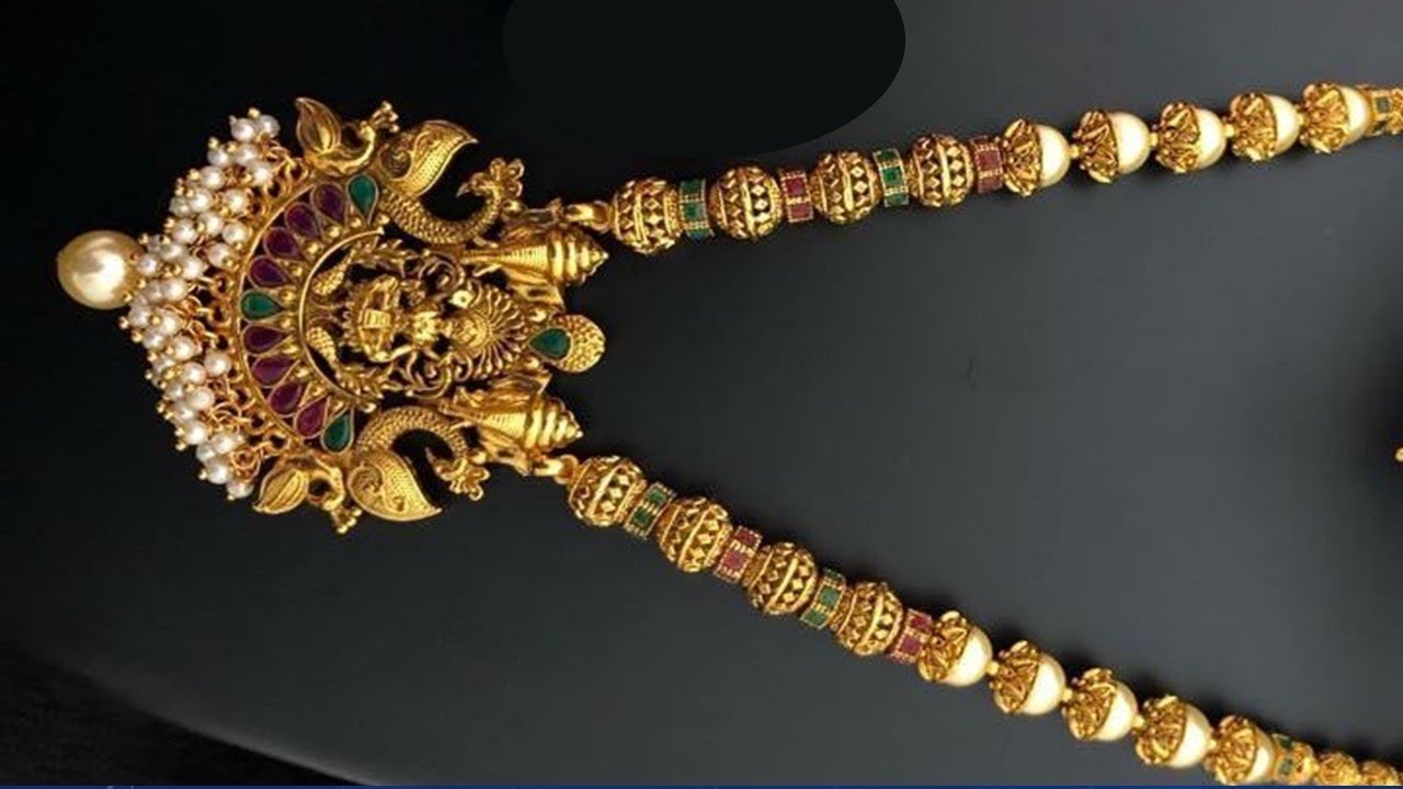 Gold Beaded Traditional Necklace Designs 2019
