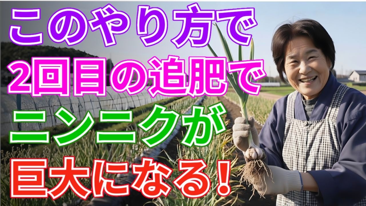 まだ間に合う！今やらないと小さくなる？ニンニクを巨大化させる2回目の追肥｜決定的タイミングと収穫量が激変する肥料術〜初心者・家庭菜園〜【ニンニク栽培】【追肥のタイミング】【家庭菜園初心者】