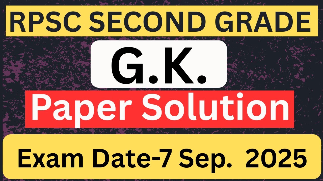 🔥 RPSC 2nd Grade 2025 | GK Paper Solution 7 Sept 2025  | LIVE Discussion |social science