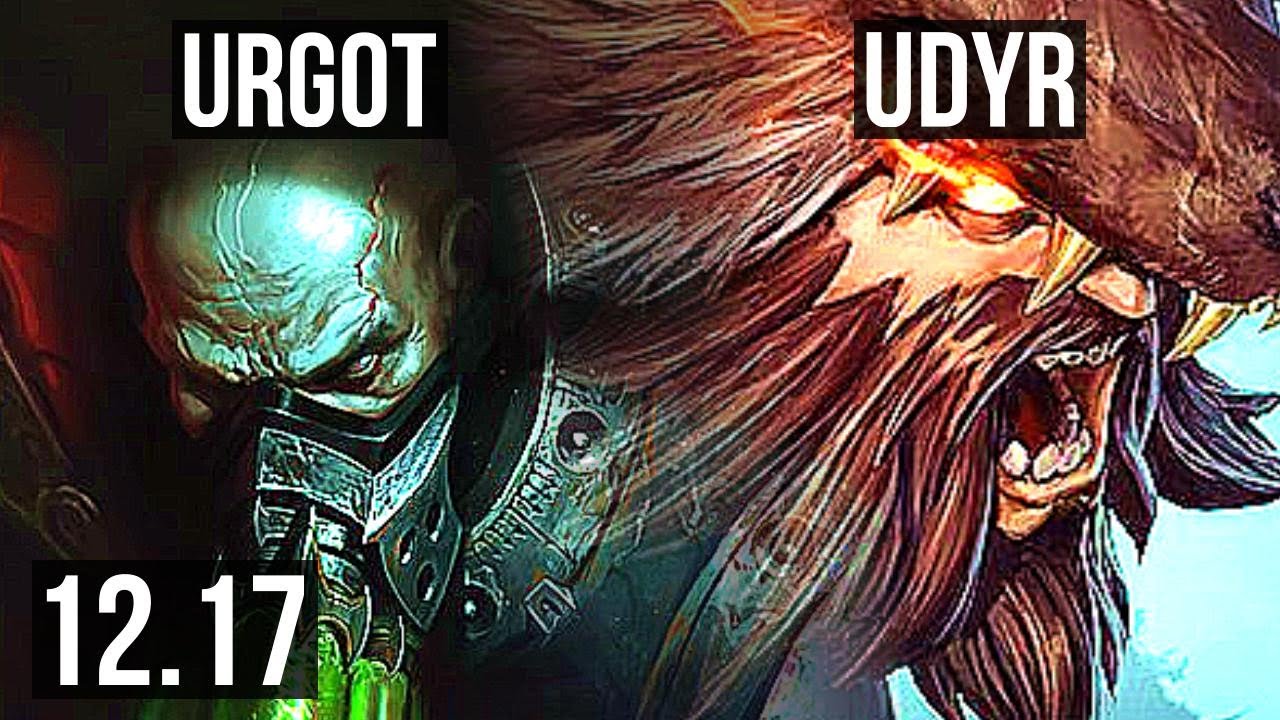 URGOT vs UDYR (TOP) | 7/0/3, Rank 8 Urgot, 1.0M mastery, 400+ games, Godlike | KR Master | 12.17