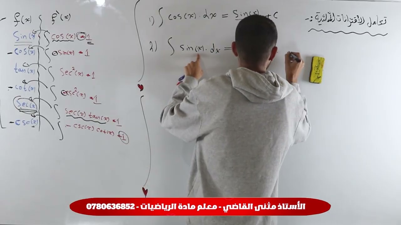 الحصة السادسة || تكامل الأقترانات المثلثية ( الجزء الأول ) 🤍🔥