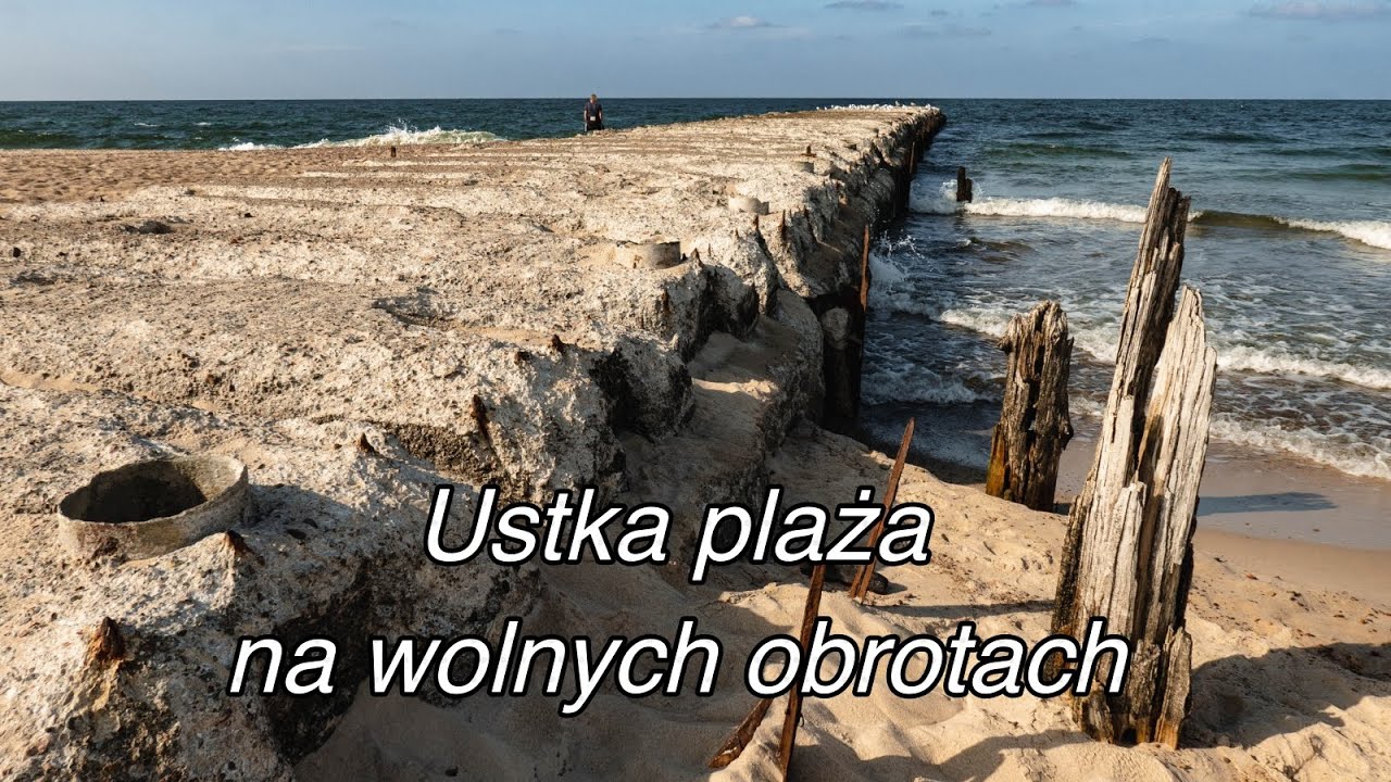 Ustka plaża III molo roboty w porcie.Wrzesień 2025 4k