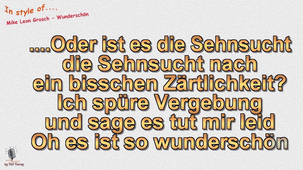 Mike Leon Grosch - Wunderschön - Instrumental und Karaoke
