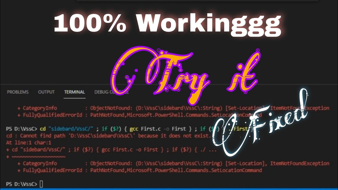 Исправление всех ошибок в терминале VS Code | Мне помогло