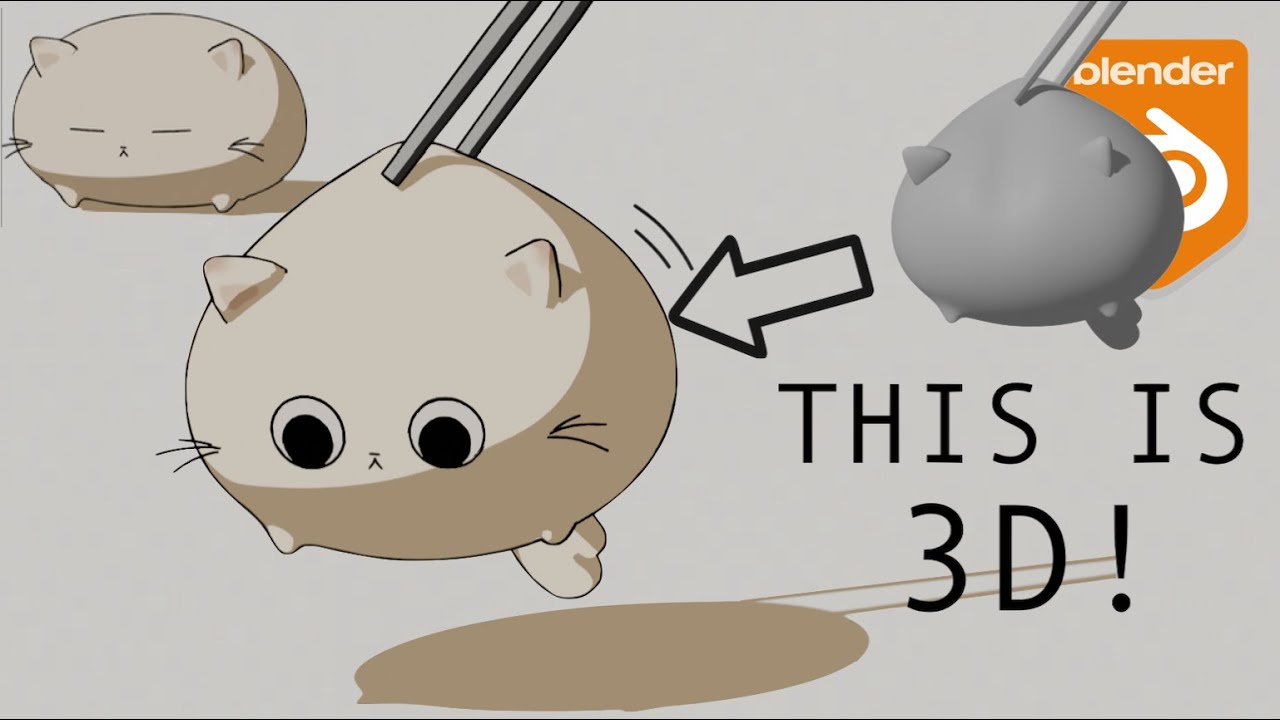 How I made this 2D+3D animation in Blender