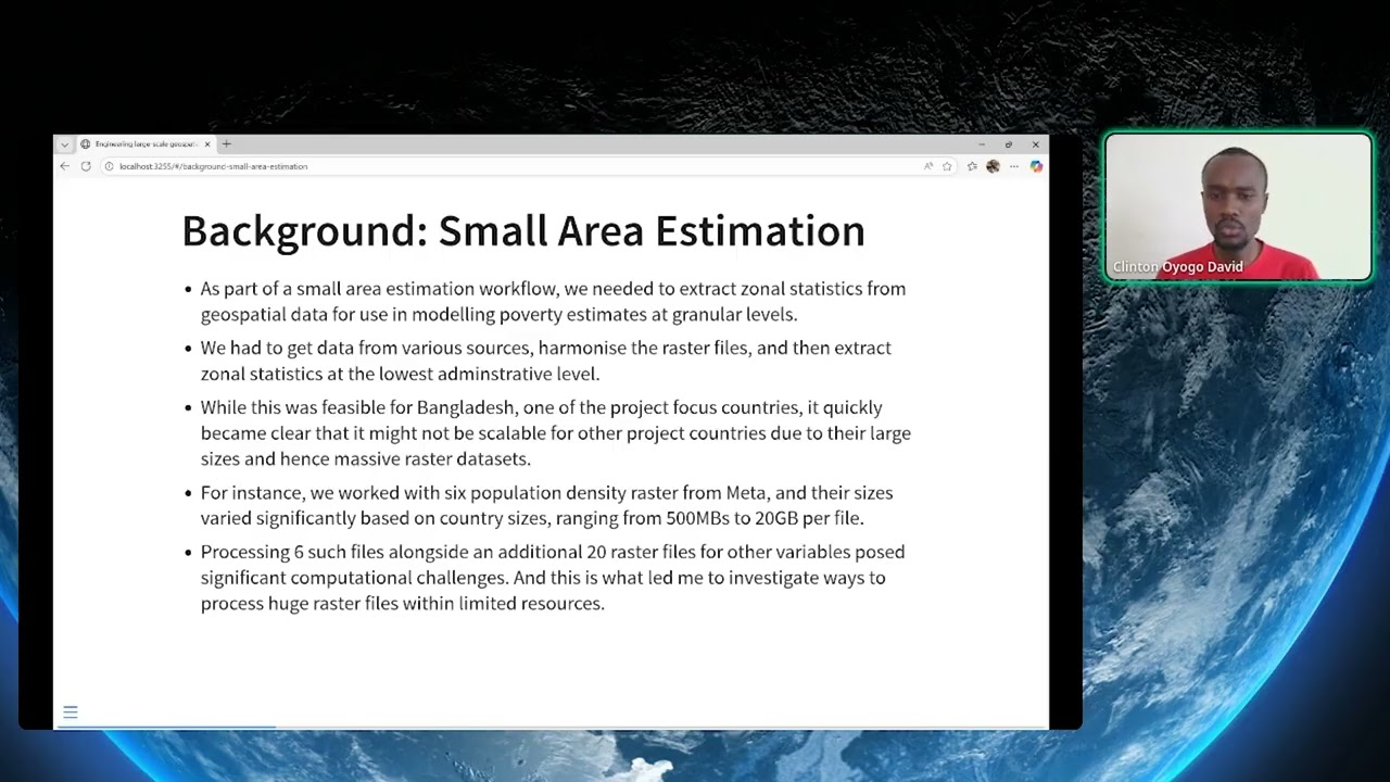 Clinton Oyogo-Engineering Large-scale geospatial raster processing with xarray + dask-PyData Global