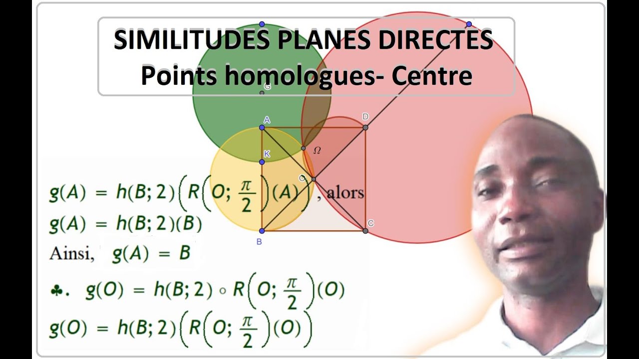 Similitudes planes directes, centre d'une similitude directe & couples de points homologues