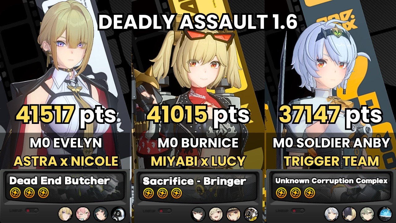 NEW Deadly Assault ZZZ | Evelyn x Miyabi x Burnice x Anby x Trigger | 9-Star | Zenless Zone Zero 1.5
