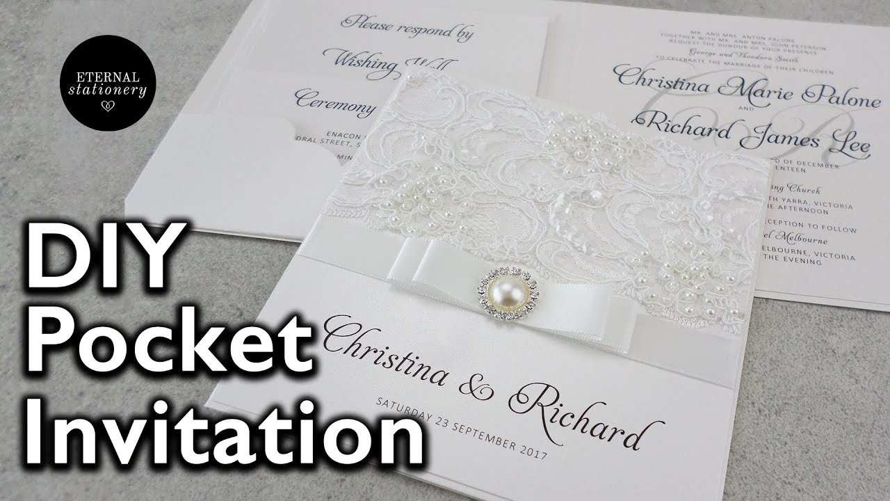 How to make a lace pocket wedding invitation | DIY invitations