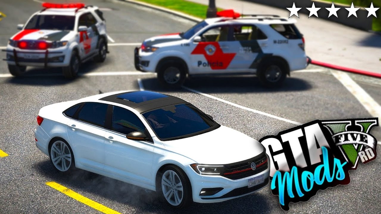 O RESGATE DA GANGUE e A FUGA DA POLICIA DE VOLKSWAGEN JETTA GLI!  - GTA 5 MODS