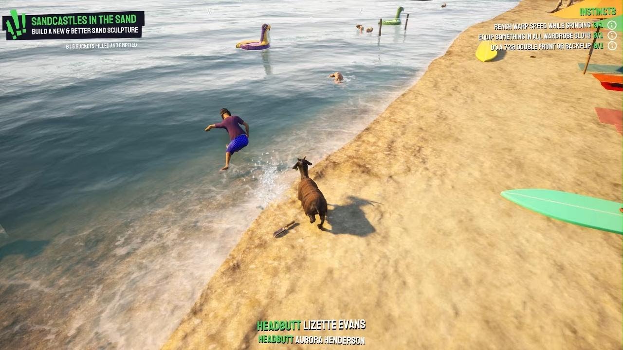 Hitting  peope and destroying the beach as a goa