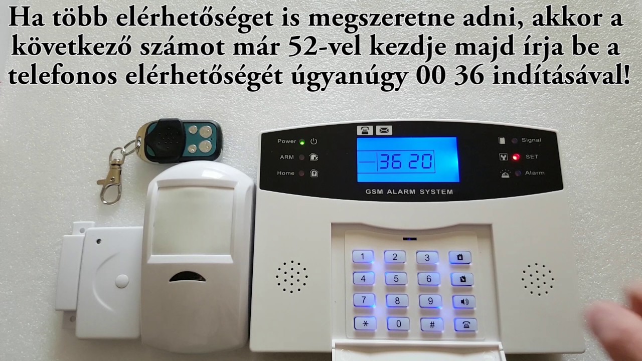 Telefonszám hozzáadása a Fisotech GSM Gold riasztórendszerhez