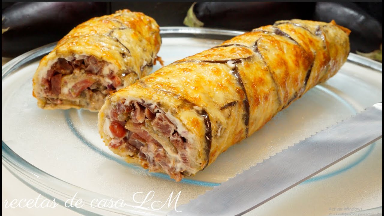 ROLLO DE BERENJENA RELLENO BUENÍSIMO receta fácil