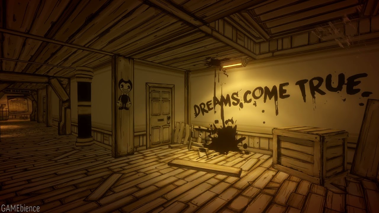 3 Hour - Bendy and the Ink Machine - Hallway with Dripping Ink and Graffiti Ambience
