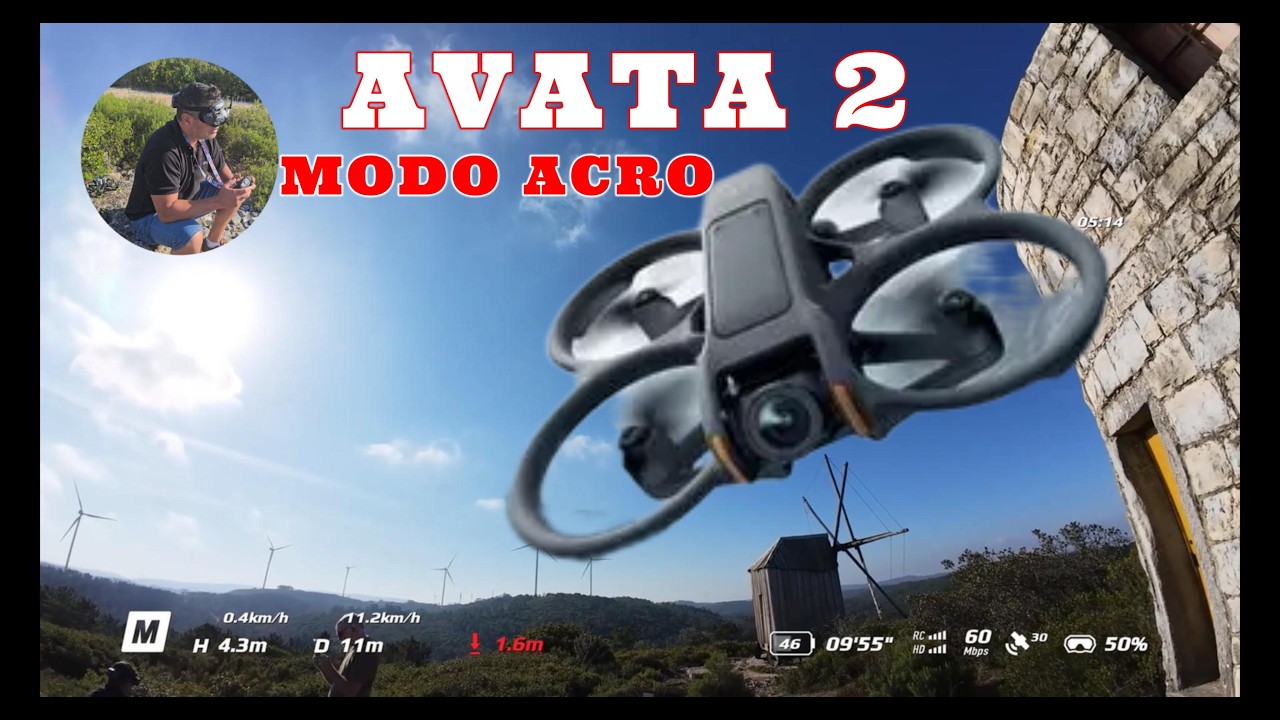 Drone Avata 2 MODO ACRO video do GOOGLES