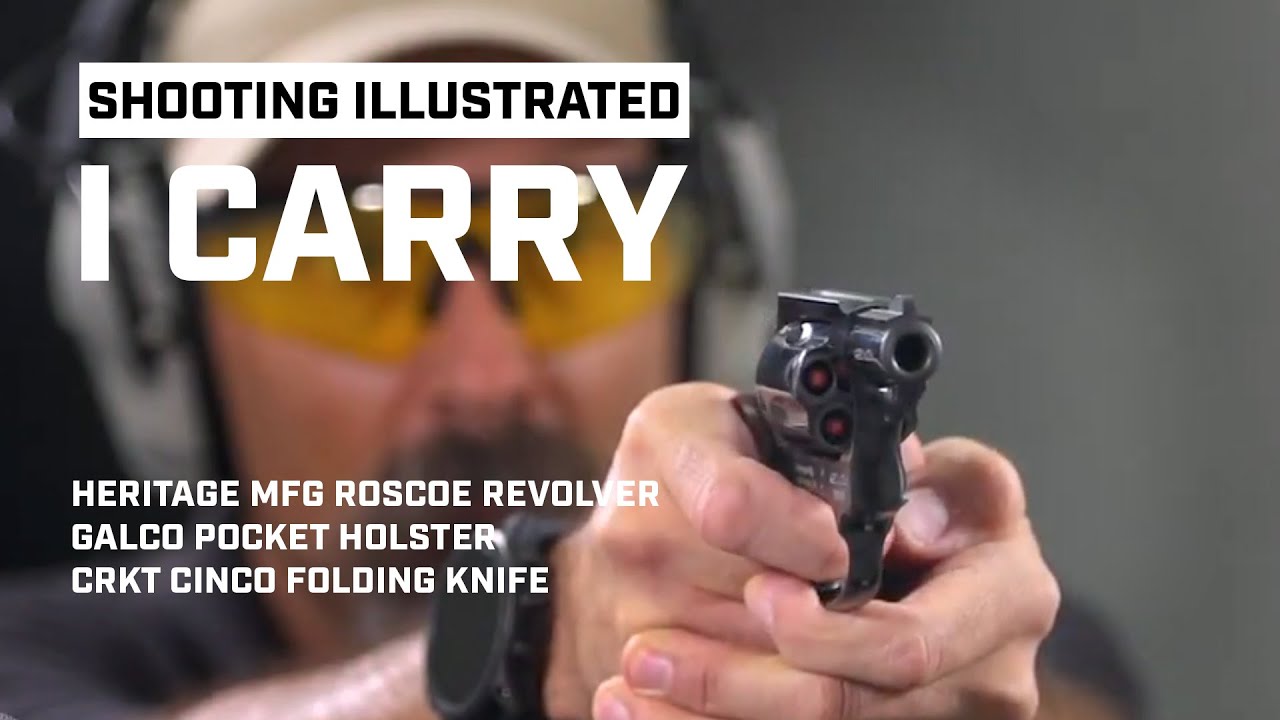 I Carry: Heritage Manufacturing Roscoe .38 Special Revolver in a Galco Holster with a CRKT knife.