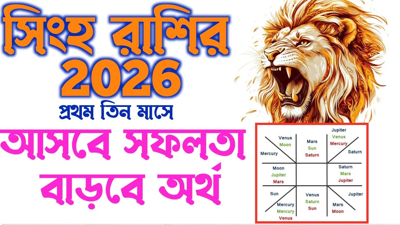 2026 এ সিংহ রাশির আসছে সফলতা,  বাড়বে অর্থ | singha rashi bangla 2026 | leo 2026 bangla rashifal 