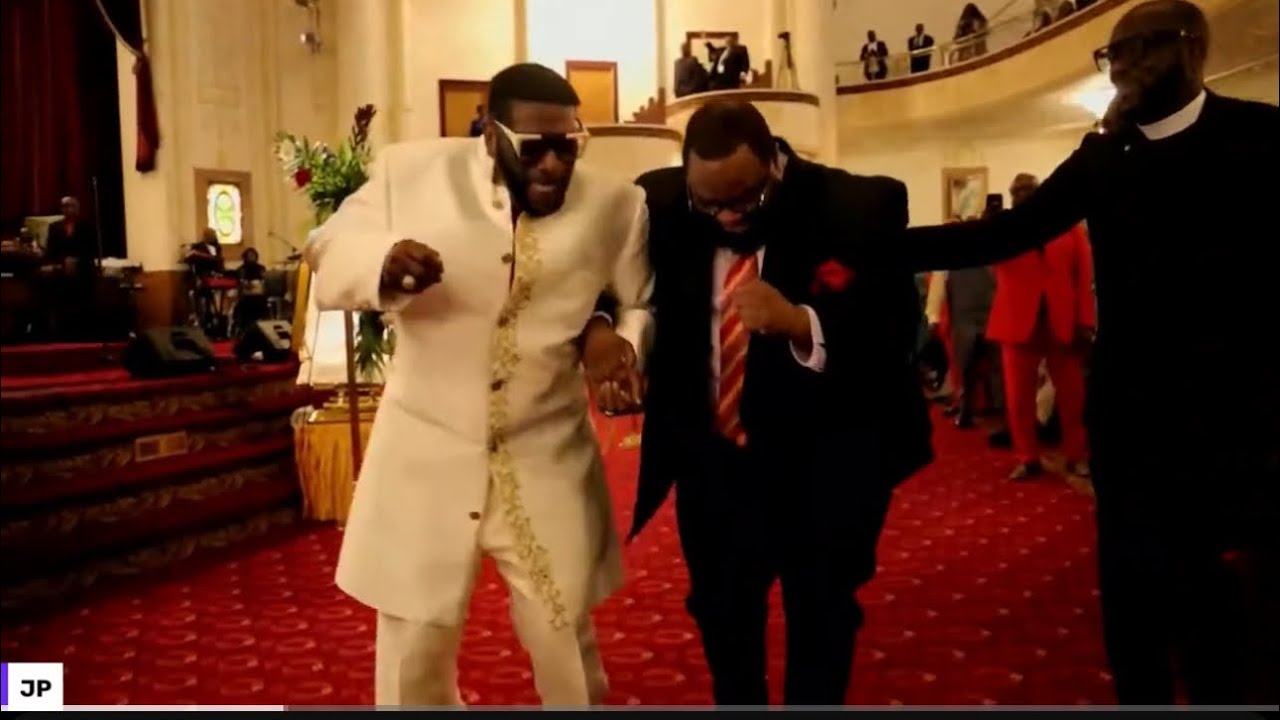 90 Year old Chief Apostle Huie L. Roger’s &  Bishop Hezekiah Walker Dancing at Kervy Brown Funeral