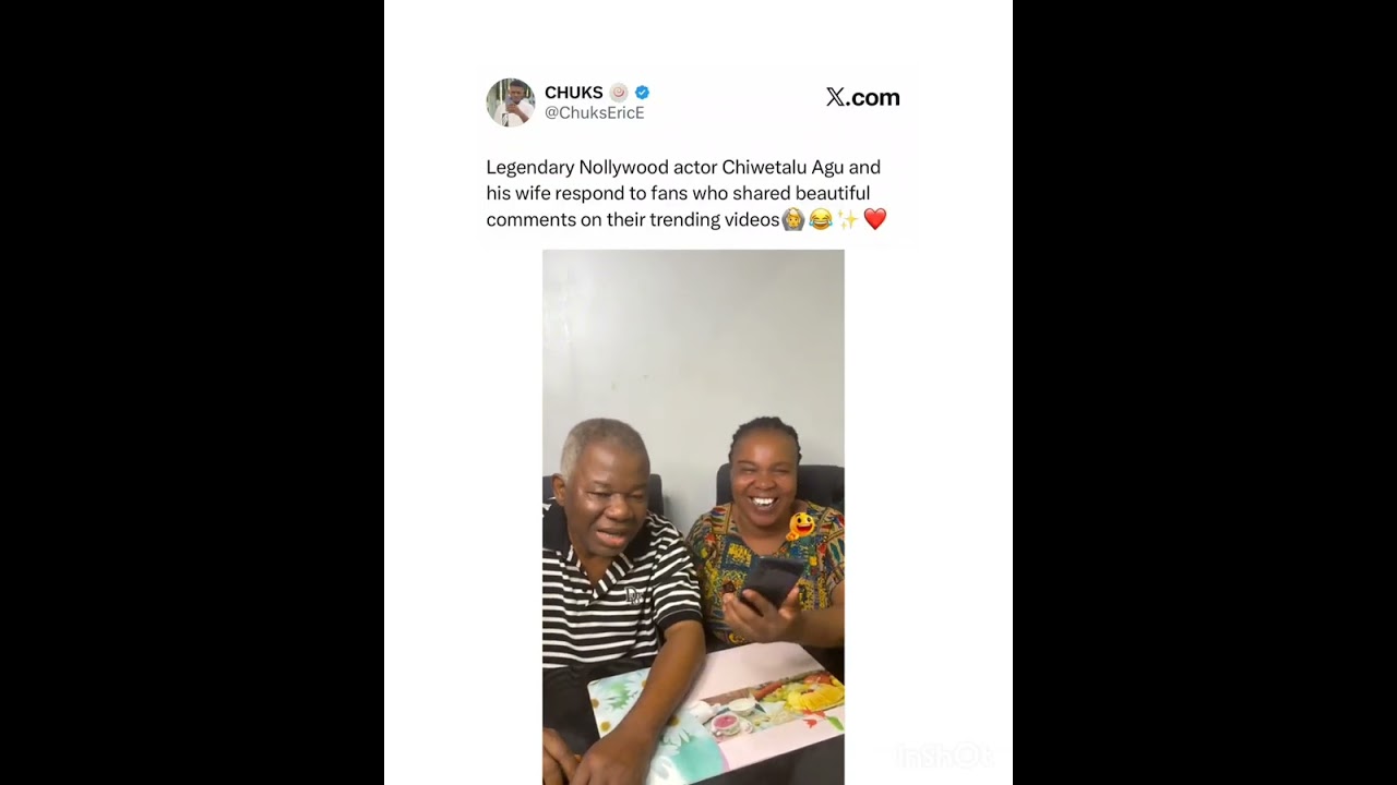 Actor Chiwetalu Agu and his wife respond to fans who shared beautiful comments on their  video 