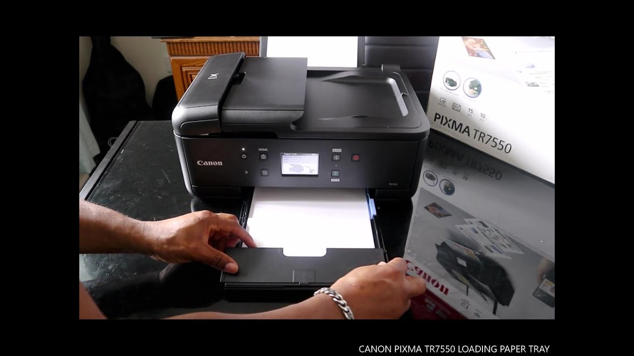 CANON PIXMA TR7550 LOADING PAPER TRAY
