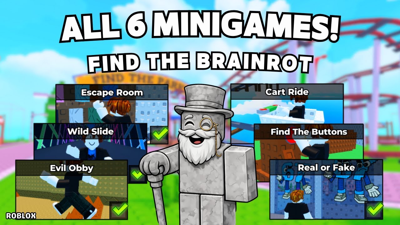 ALL 6 MINIGAMES! How To Get Sir Statutino in Find the Brainrot [340] | Roblox