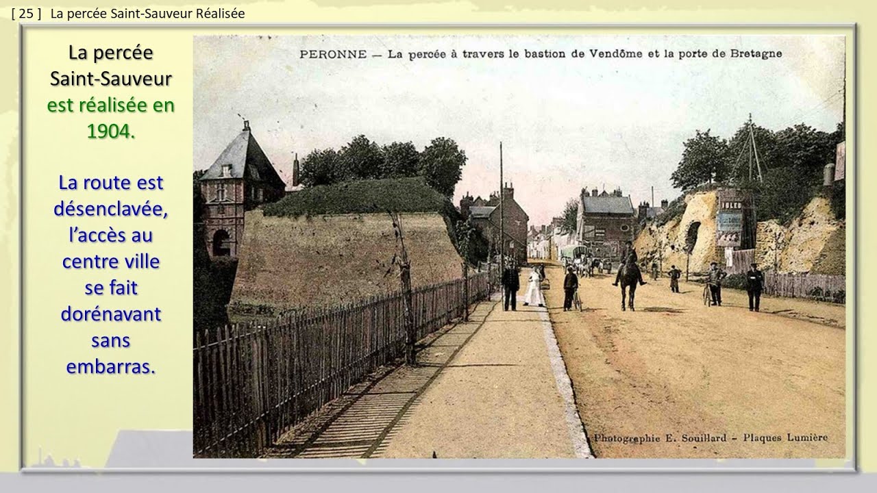 12 PERONNE, PROMENADE. 1900-1914. Château, chapelette, la ville se modernise.