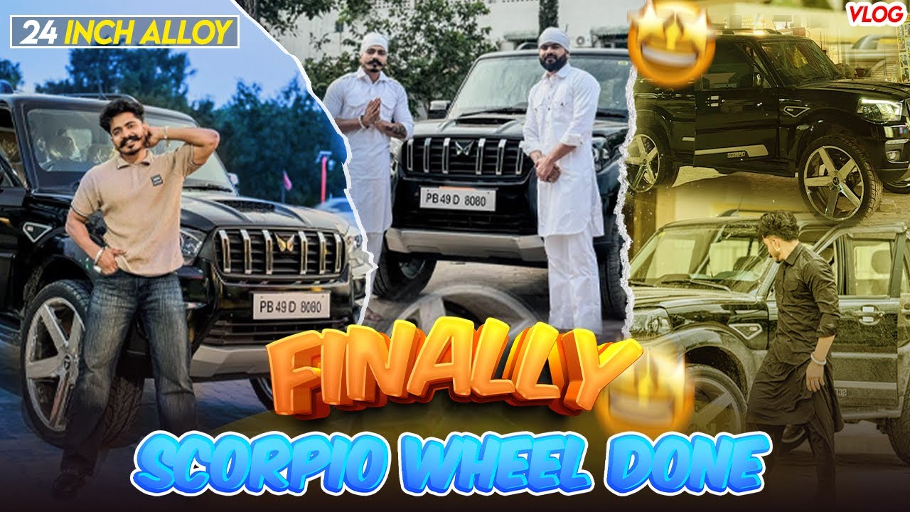 Finally scorpio wheel Done 👍 24 inch Alloy💪 !!! @Vinayofficiall-vlogs