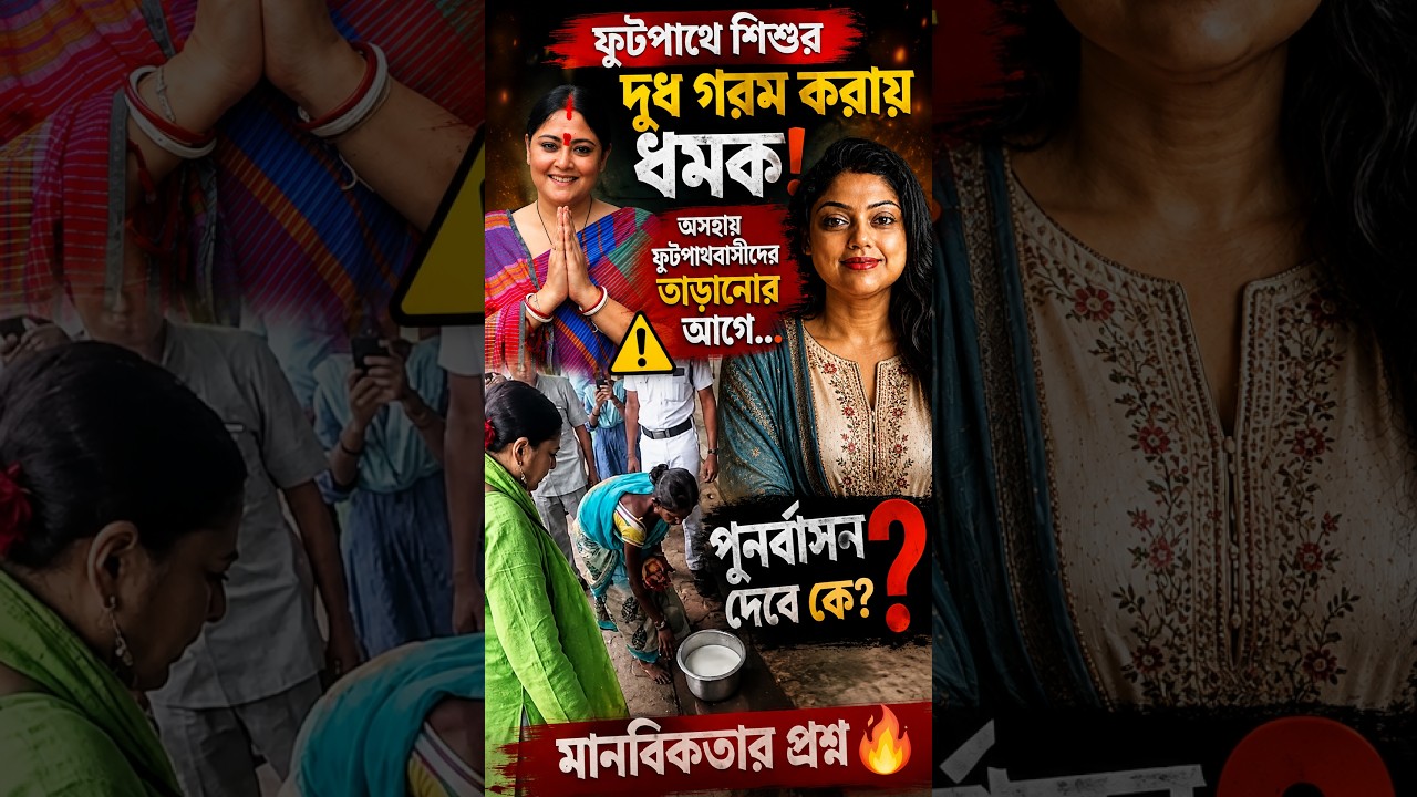 শিশুর দুধ গরম করায় ধমক! ফুটপাথবাসীদের উচ্ছেদের আগে পুনর্বাসন দেবে কে? | Agnimitra Paul #shorts