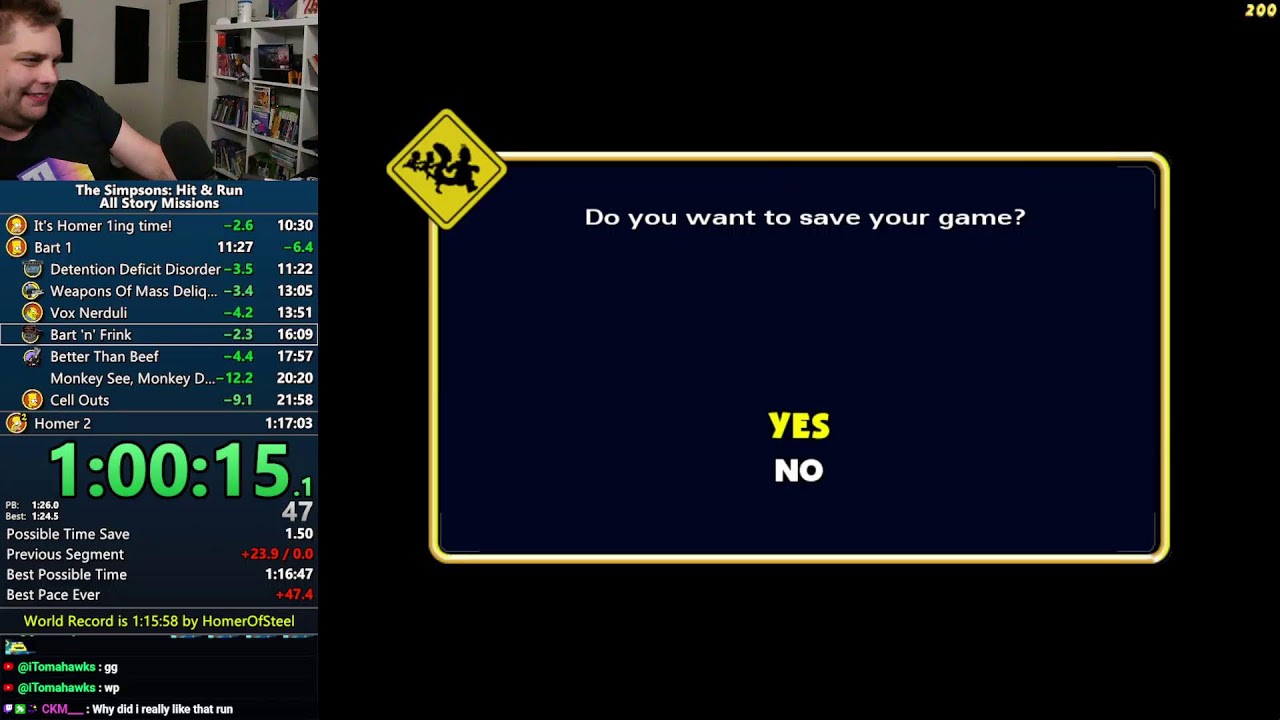 Simpsons: Hit & Run All Story Missions Speedruns for 1:16