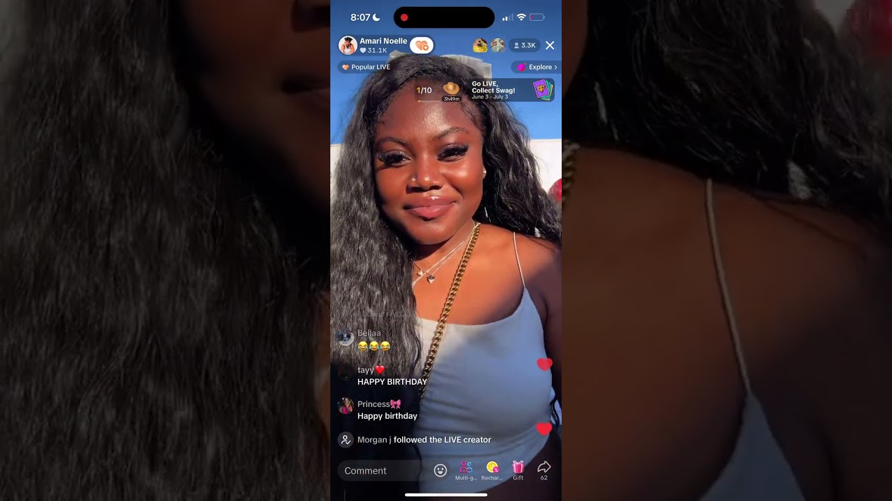 Амари Ноэль TikTok в прямом эфире 01.07.24