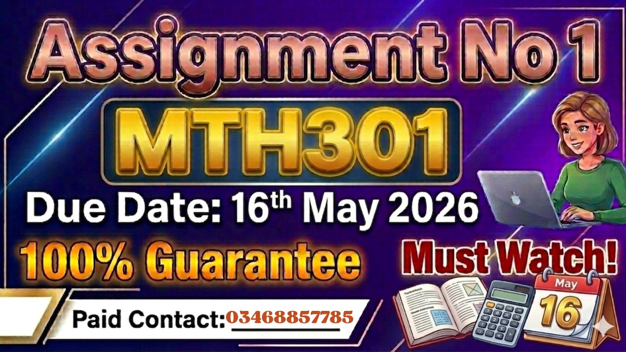 MTH301 assignment No.1  Solution 2026_ mth301 assignment no.1 solution_ %100 Correct Guarante#mth301