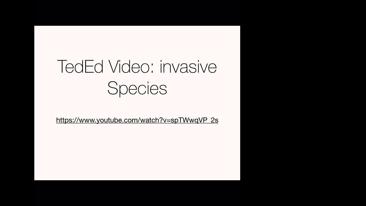 Wednesday April 29  Invasive Species and Overharvesting