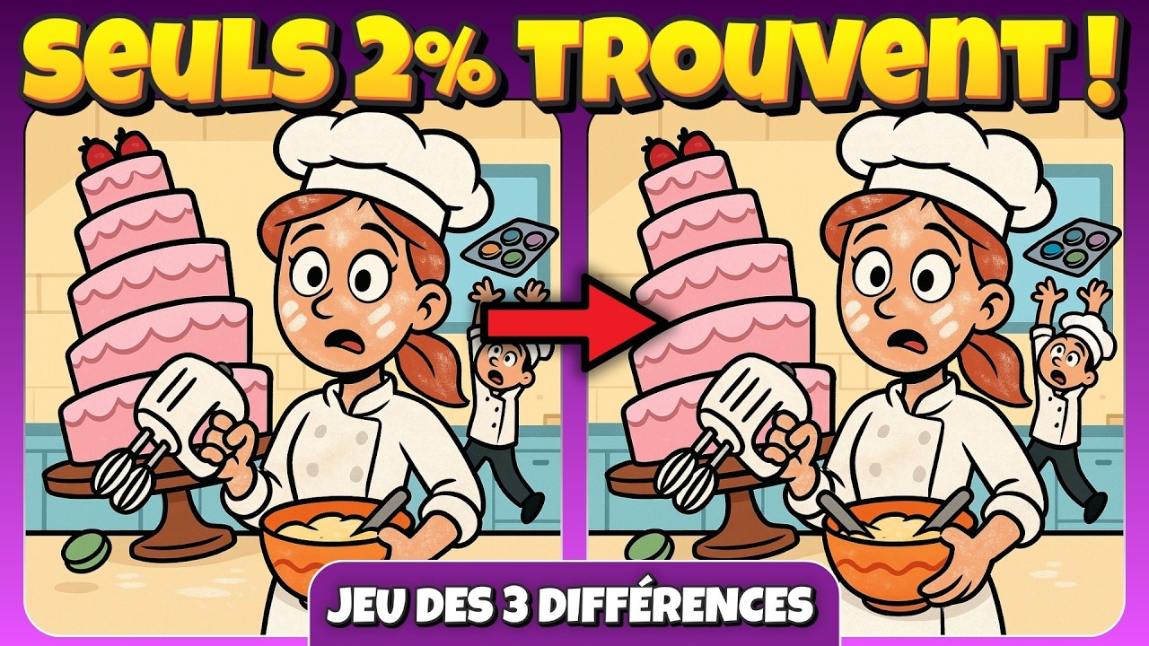 🧩 Trouvez les 3 Différences / 5 Défis du Jeu des 3 Erreurs 🧩