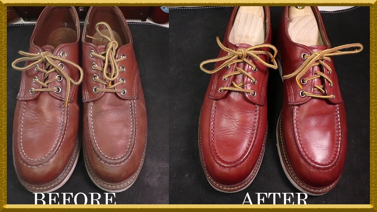 [ASMR] Очистить и восстановить Redwing 8103 Оксфорд красного цвета