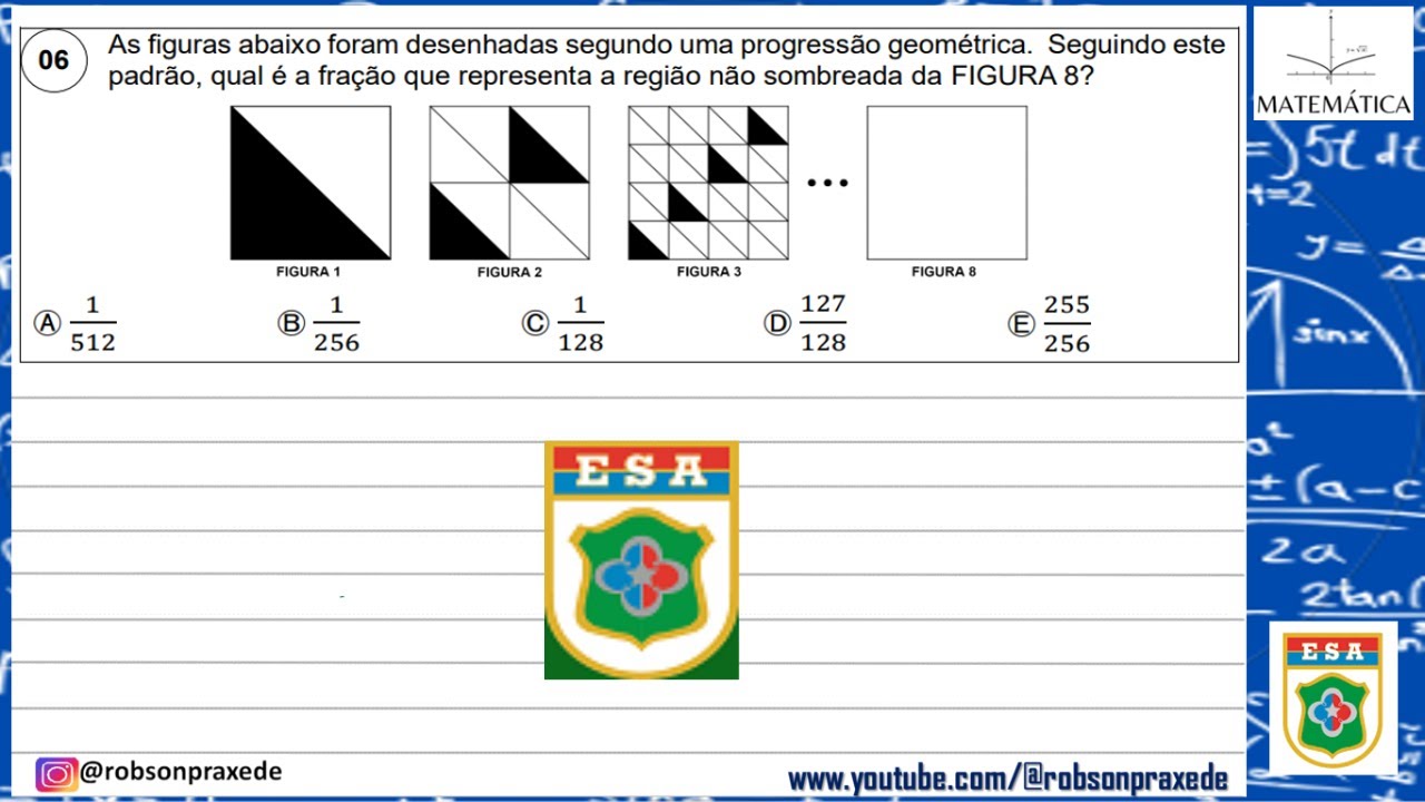 (ESA) As figuras abaixo foram desenhadas segundo uma progress&atilde;o geom&eacute;trica. Seguindo este padr&atilde;o,