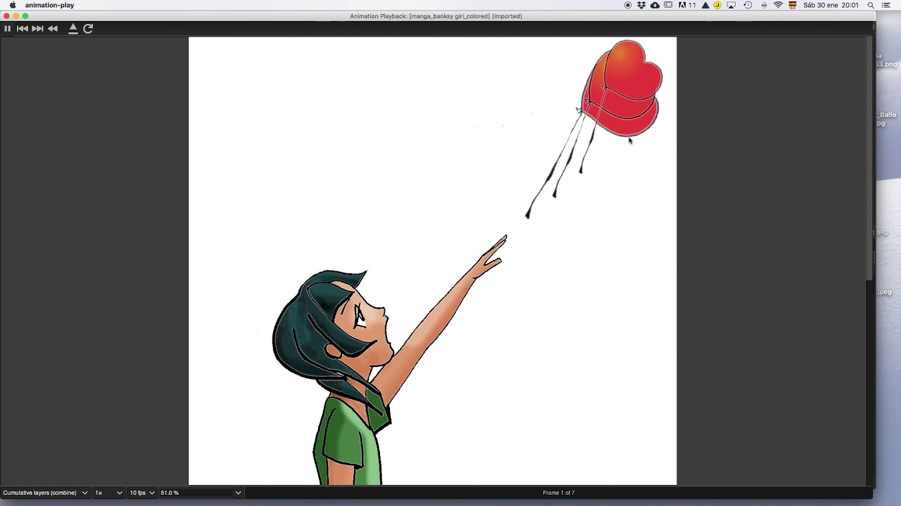 Gif animation with GIMP: flying balloon