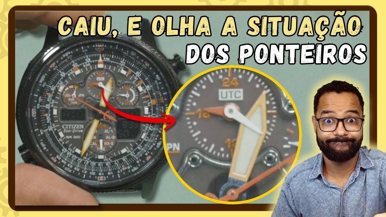 Citizen Eco Drive U680/U600: ponteiros soltaram após queda – conserto | Ezequias Relojoeiro