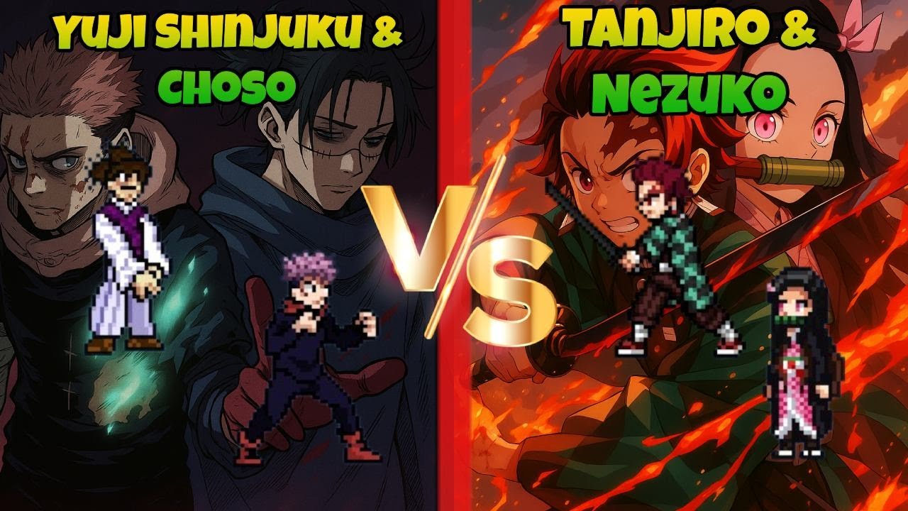 Jump Force MUGEN Yuji Shinjuku & Choso vs Tanjiro & Nezuko