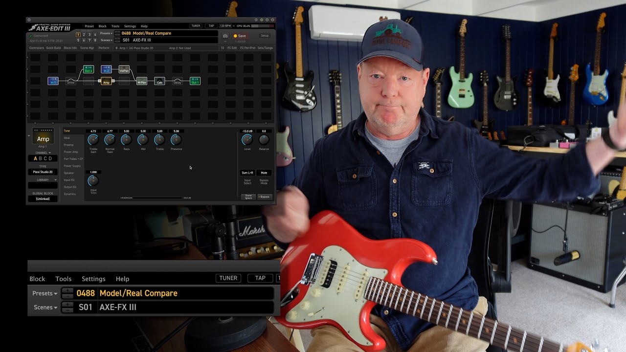Marshall SV20H: Real Thing vs Fractal Model. Fender American Ultra Luxe Vintage '60s Strat HSS