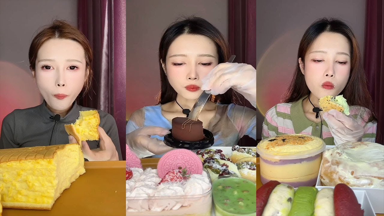 Asmr Various Dessrt Mukbang, Lava Mochi, Cream Cake | Kwai Eating Show