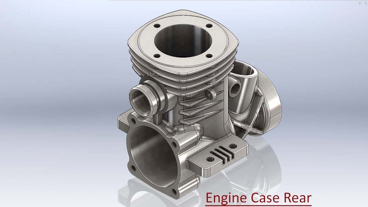 Engine Case Rear with audio narration || Autodesk Inventor Tutorial