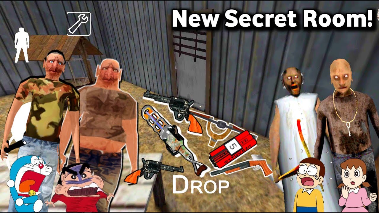 Granny New Update 1.9 But with New Visitor's & New Secret Room(Funny Gameplay 🤣)With Shinchan Nobita
