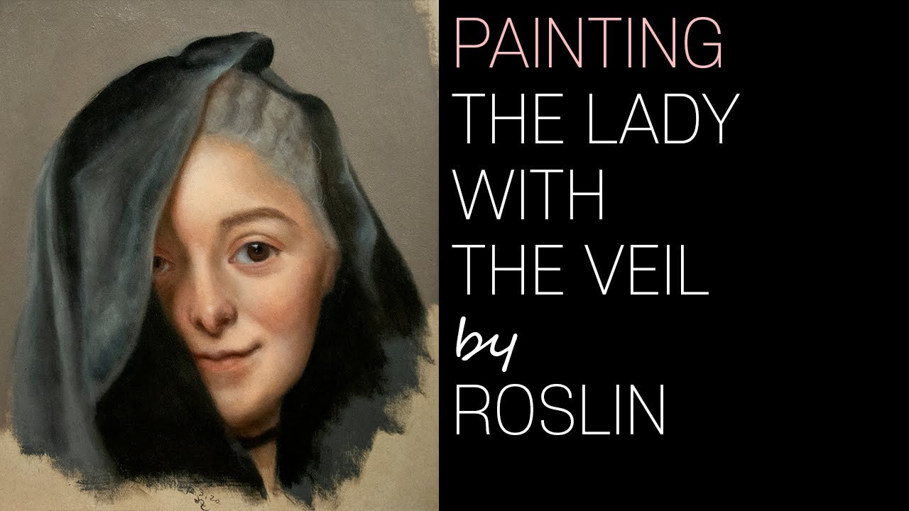 Oil Painting - The Lady with the Veil by Roslin