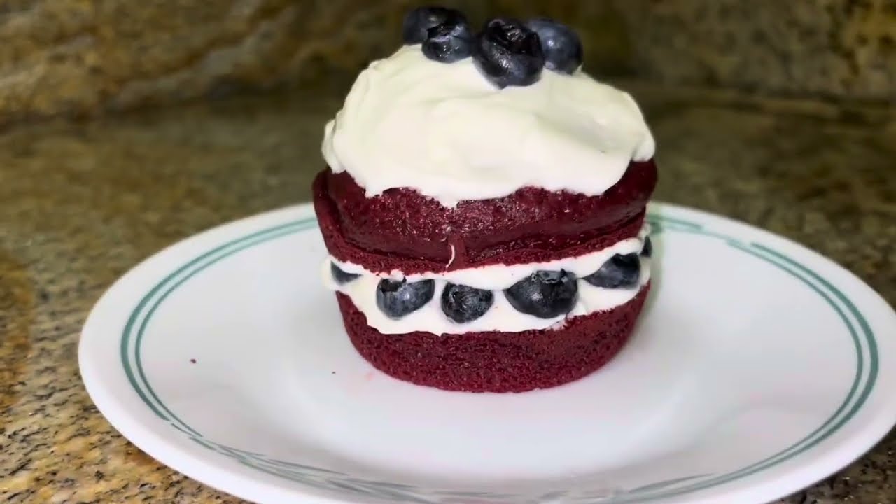 Red, White, and Blue Dessert Done Two Ways! Red Velvet Cake, Cream Cheese Cool Whip and Blueberries!