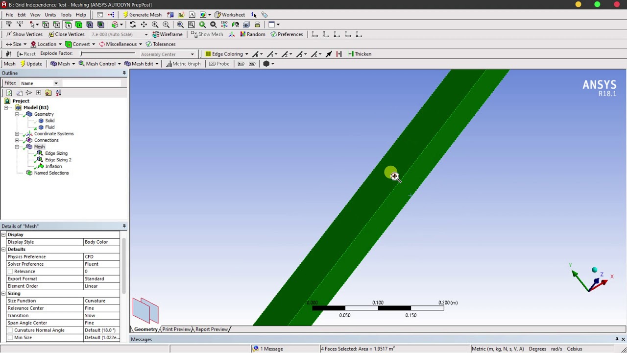 Grid Independence Test for Laminar Fluid Flow through a Channel/Duct || Mech Tuts.
