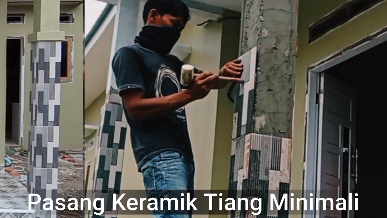 Cara pasang keramik tiang