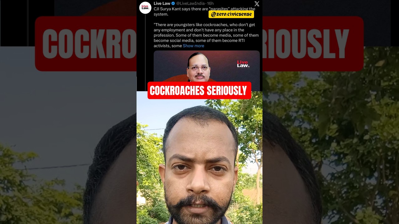 CJI Suryakant called unemployed youth parasites and cockroaches. Is asking questions a crime?